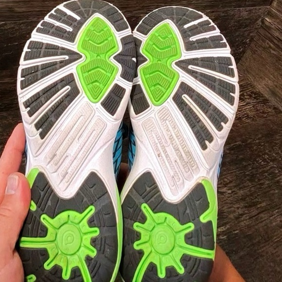 Brooks Pure Cadence Running Shoes Blue Turquoise and Lime Green Sneakers - Picture 7 of 9